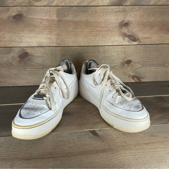 Nike Air Force one sage Womens size 8.5 shoes white leather platform sneakers - Picture 3 of 8